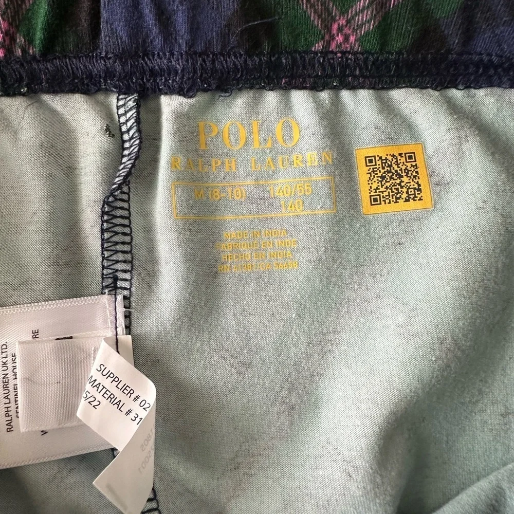 NWOT Ralph Lauren Kids Plaid Leggings in Green and Blue